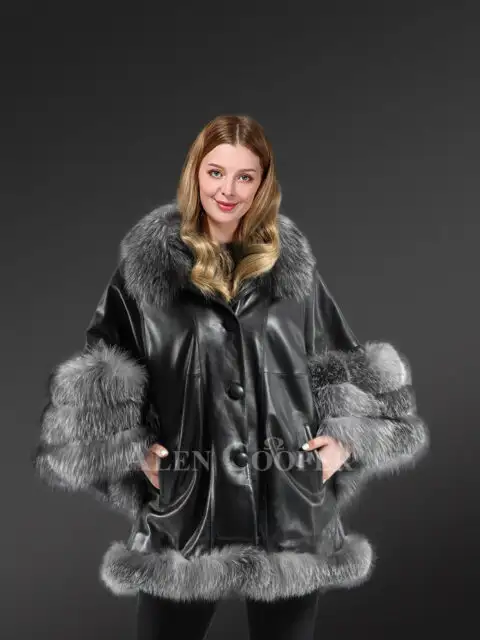 Mink-Fur-Cape-with-Silver-Fox-