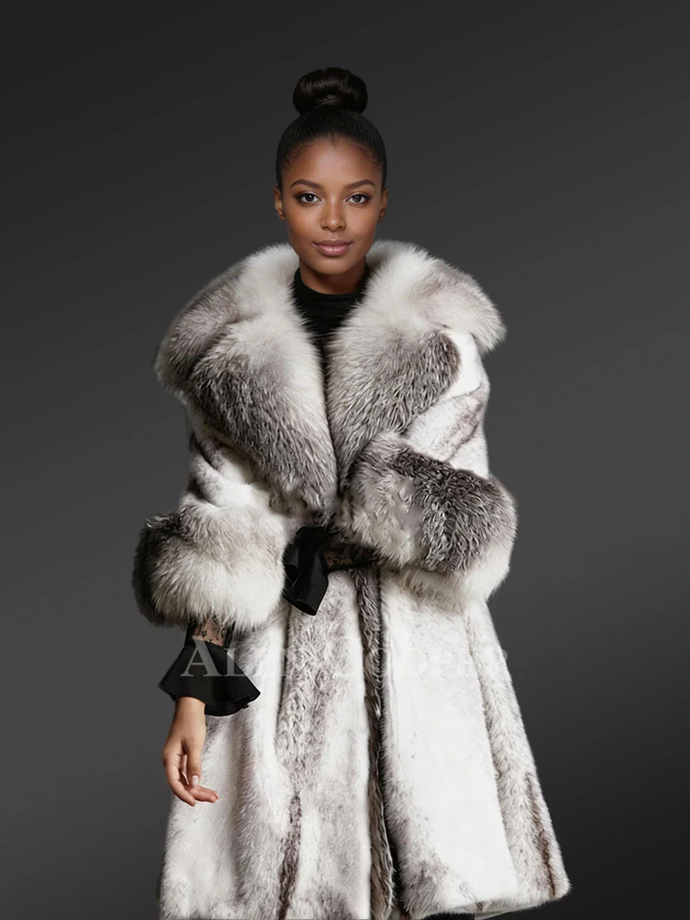 Mink fur long coat for Women to add grace to women