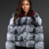 Multi Color Shawl Shoulder Real Fox Fur