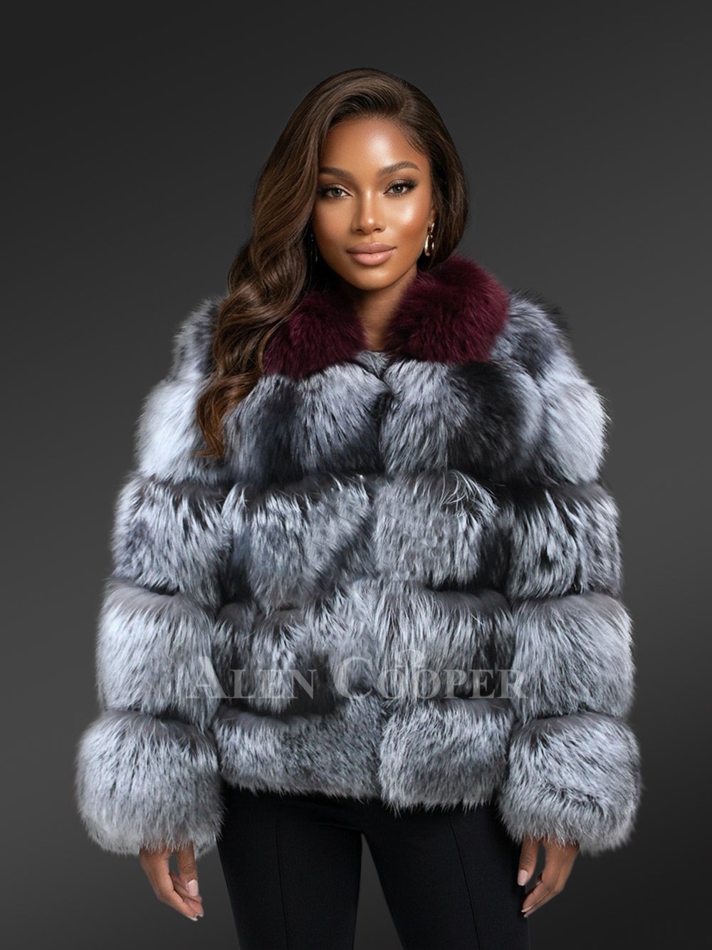 Multi Color Shawl Shoulder Real Fox Fur