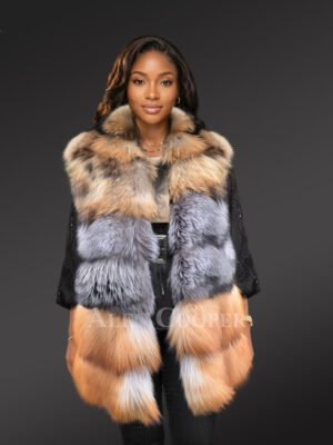 Multicolor Fox Fur Vest