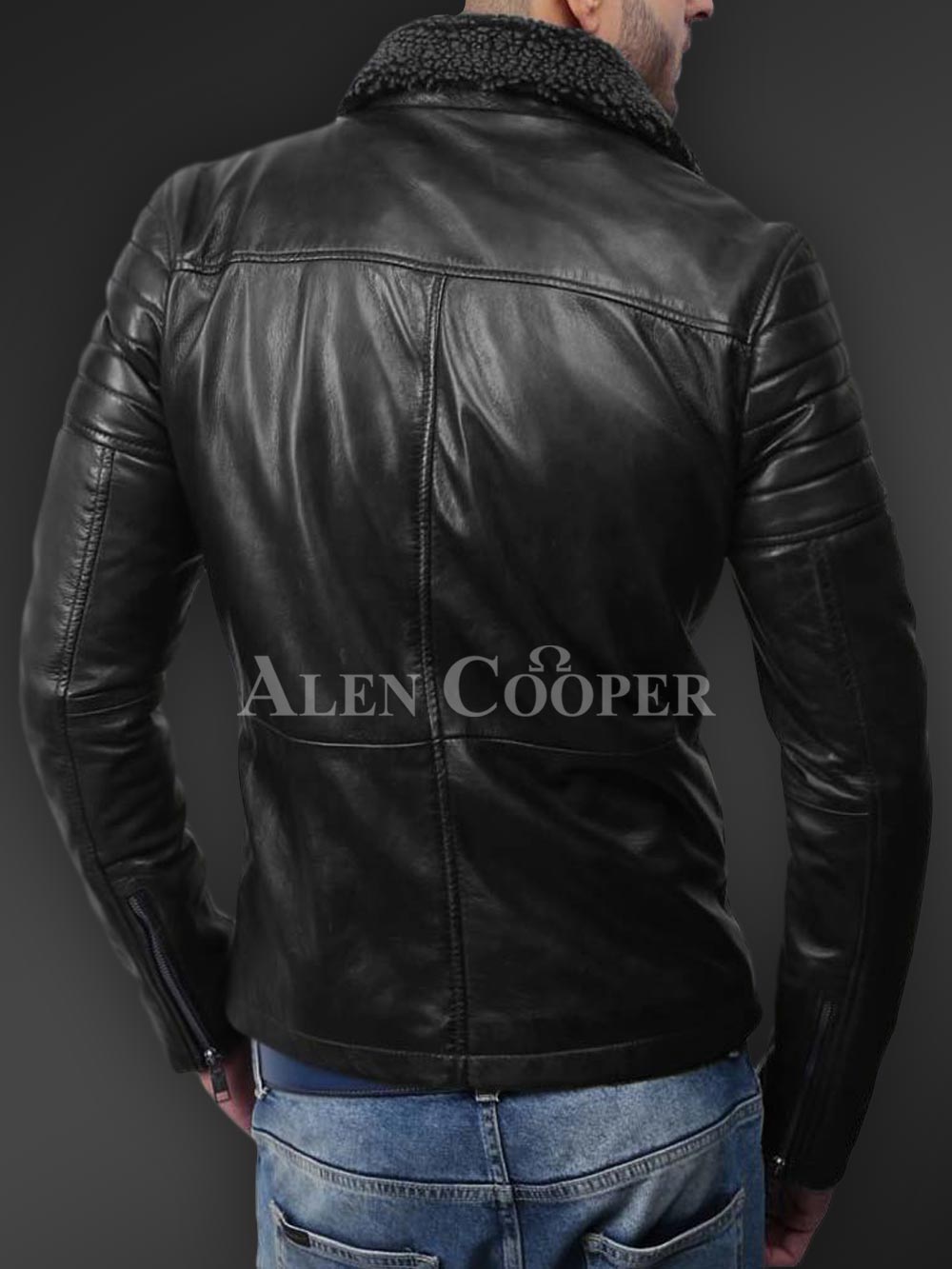 Lambskin Leather Biker Jacket for Men with Many Fascinating Features - Image 13