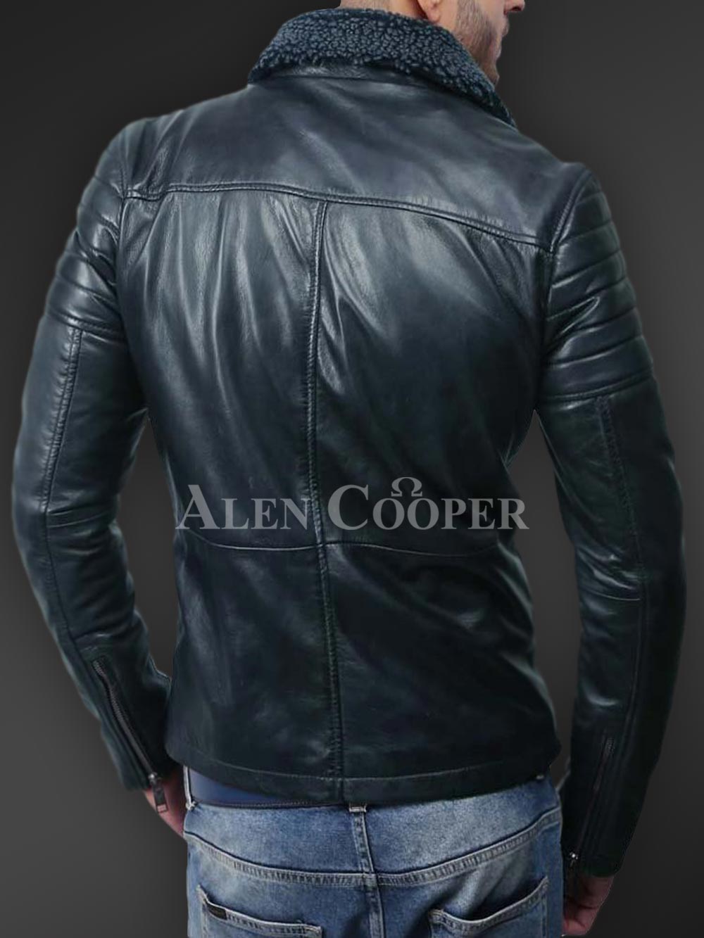 Lambskin Leather Biker Jacket for Men with Many Fascinating Features - Image 14