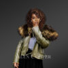 womens leather jacket with raccoon fur collar