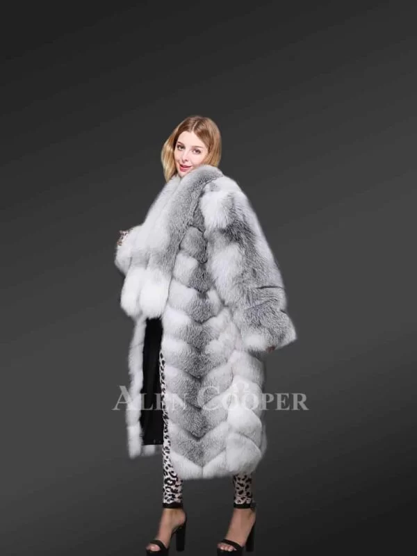 Original Cross Fox Fur Long Coat in a Deadly Combo of Elegance and Style - Image 4