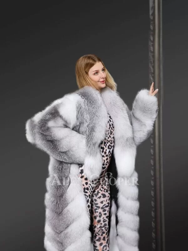 Original Cross Fox Fur Long Coat in a Deadly Combo of Elegance and Style - Image 3