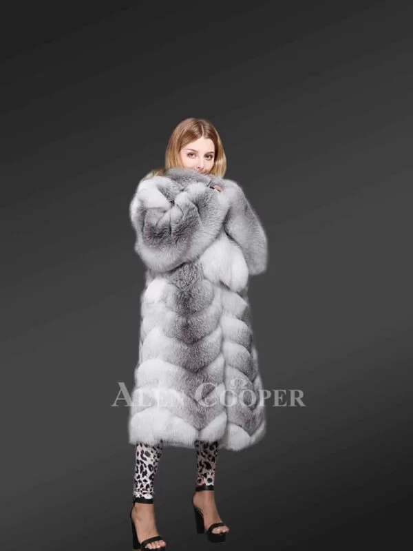 Original Cross Fox Fur Long Coat in a Deadly Combo of Elegance and Style - Image 6