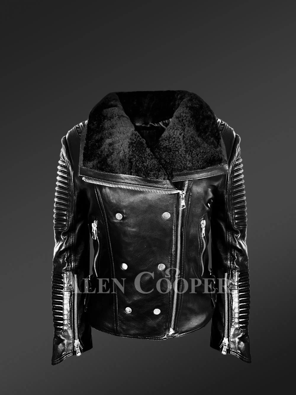 Alen Cooper Women's Fur Leather Jacket