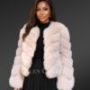 Pelted brown jacket for women