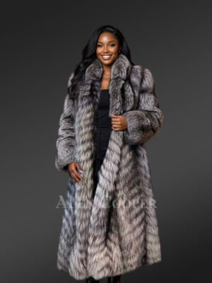 Premium Finland Silver Fox Fur Hooded