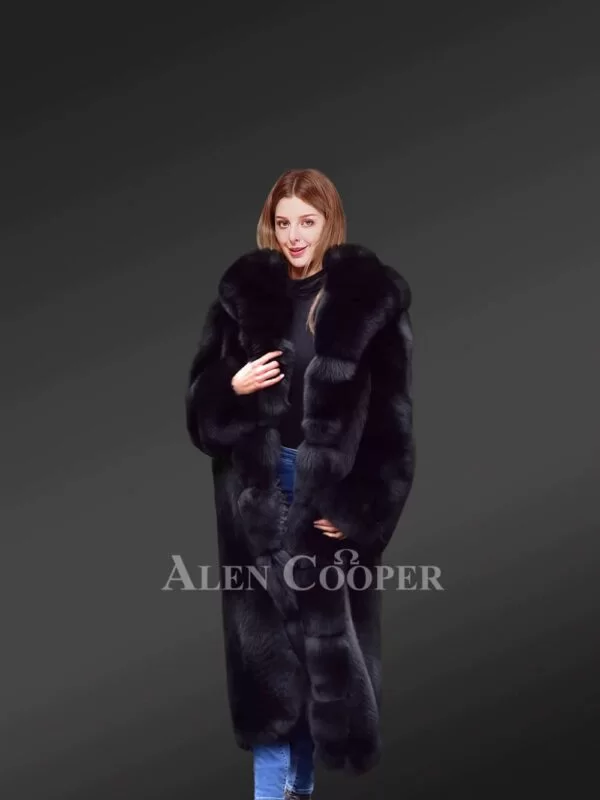 Womens Full-Length Pure Arctic Fox Fur Winter Coat - Image 3