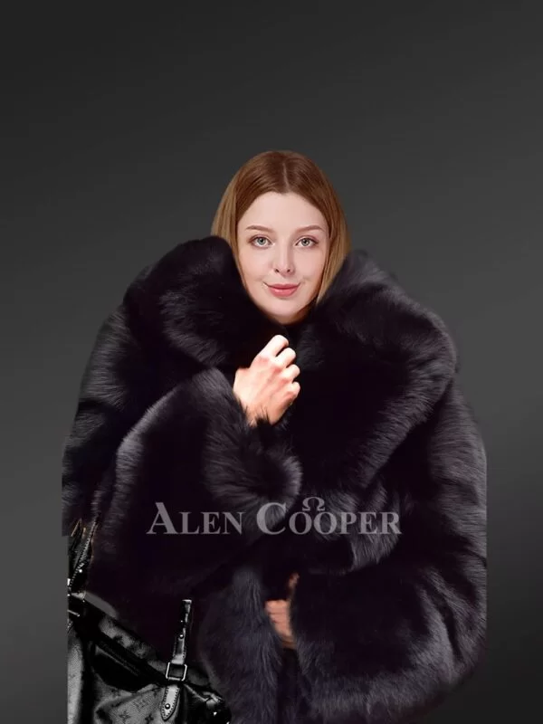 Womens Full-Length Pure Arctic Fox Fur Winter Coat - Image 2