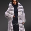 Pure Finland Blue Fox Fur Winter Coat