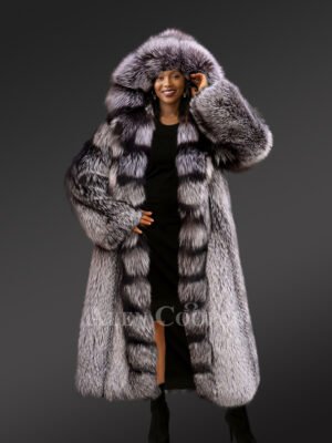 Pure Silver Fox Fur Winter Coat