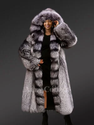 Pure Silver Fox Fur Winter Coat