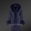 Purple Shearling Tuxedo Coat for Women