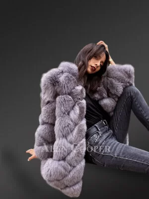 White fur outerwear
