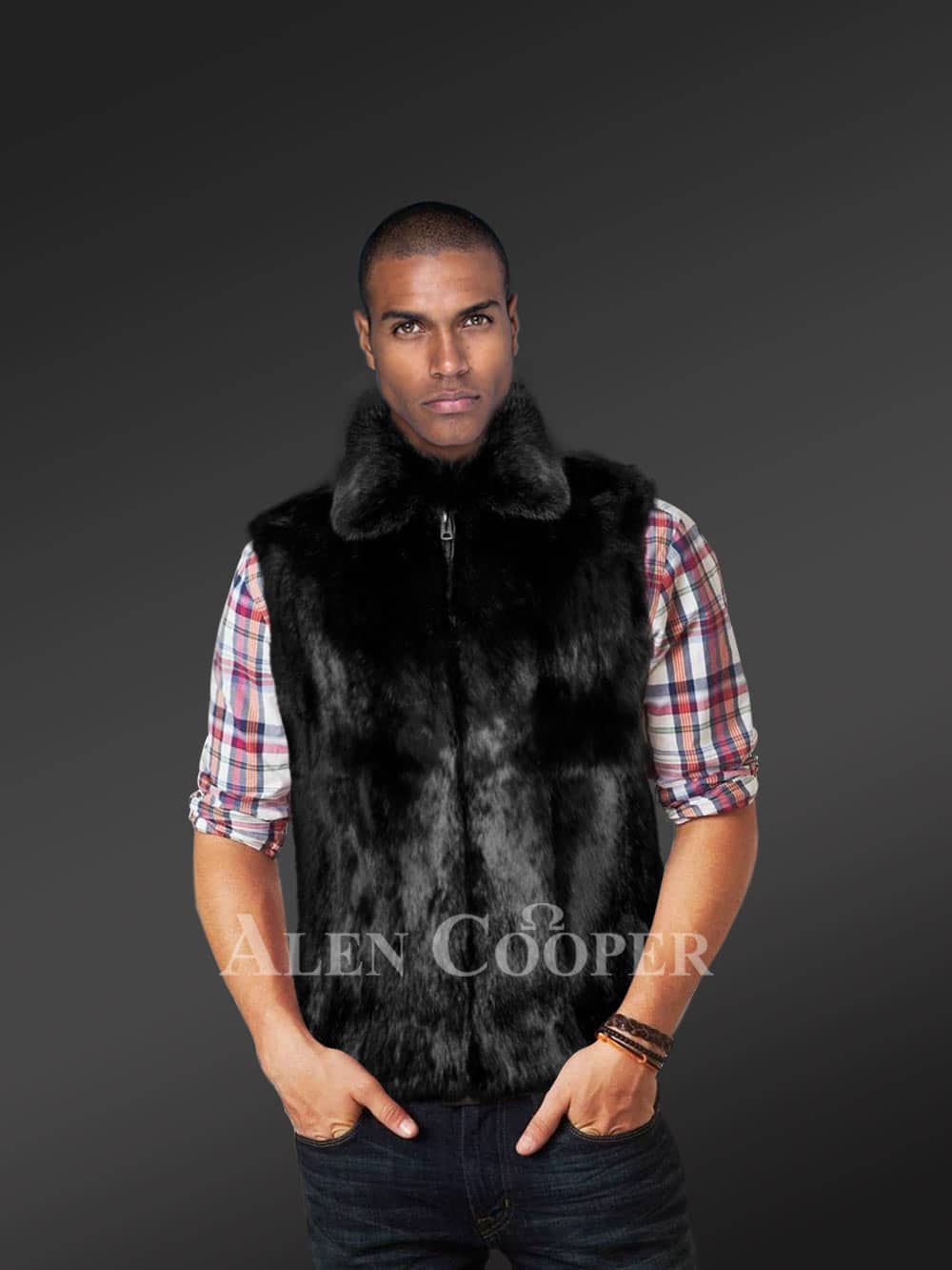 rabbit fur vest