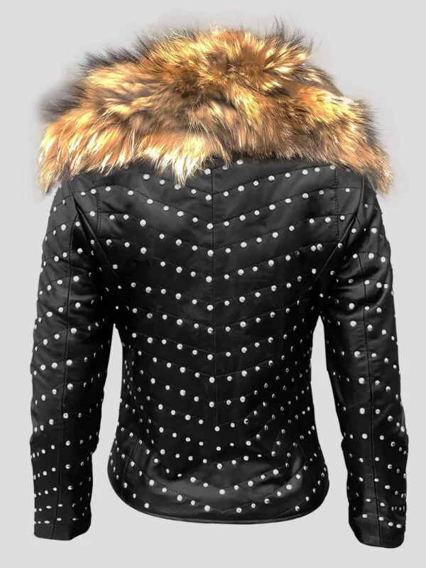 Studded Leather Jacket with Fur – Declare Your Presence in Style - Image 3