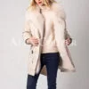 Real raccoon fur collar mid-length warm winter parka for women