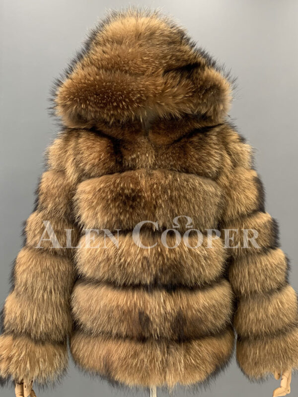 Real raccoon fur sable winter vest for women