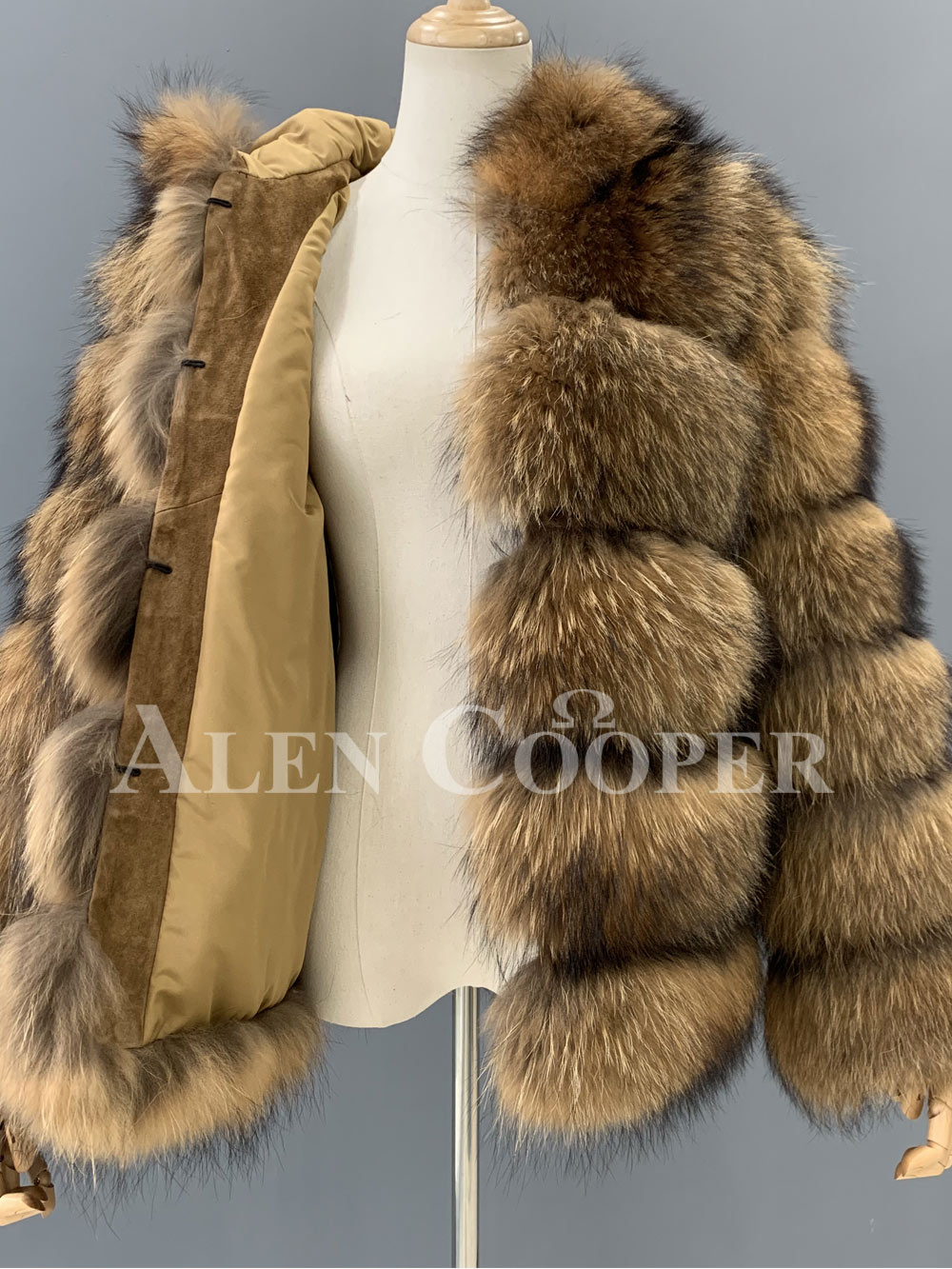 Womens Raccoon Fur Coat with Hood– Look Elegant & Enjoy Unbeatable Warmth - Image 9