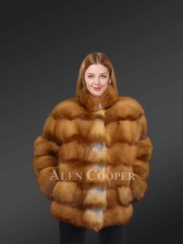 Red Fox Fur Womens Coat Looks Brilliant & Feels Ultra Soft - Image 4