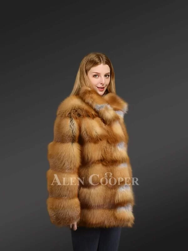 Red Fox Fur Womens Coat Looks Brilliant & Feels Ultra Soft - Image 9