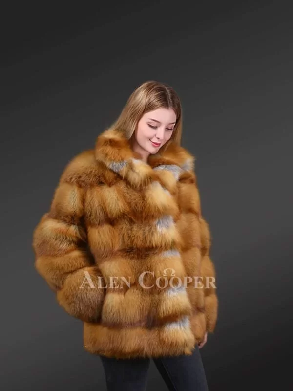 Red Fox Fur Womens Coat Looks Brilliant & Feels Ultra Soft - Image 2