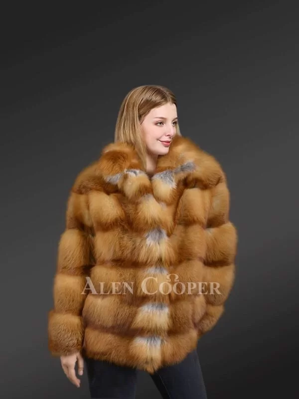 Red Fox Fur Womens Coat Looks Brilliant & Feels Ultra Soft - Image 3