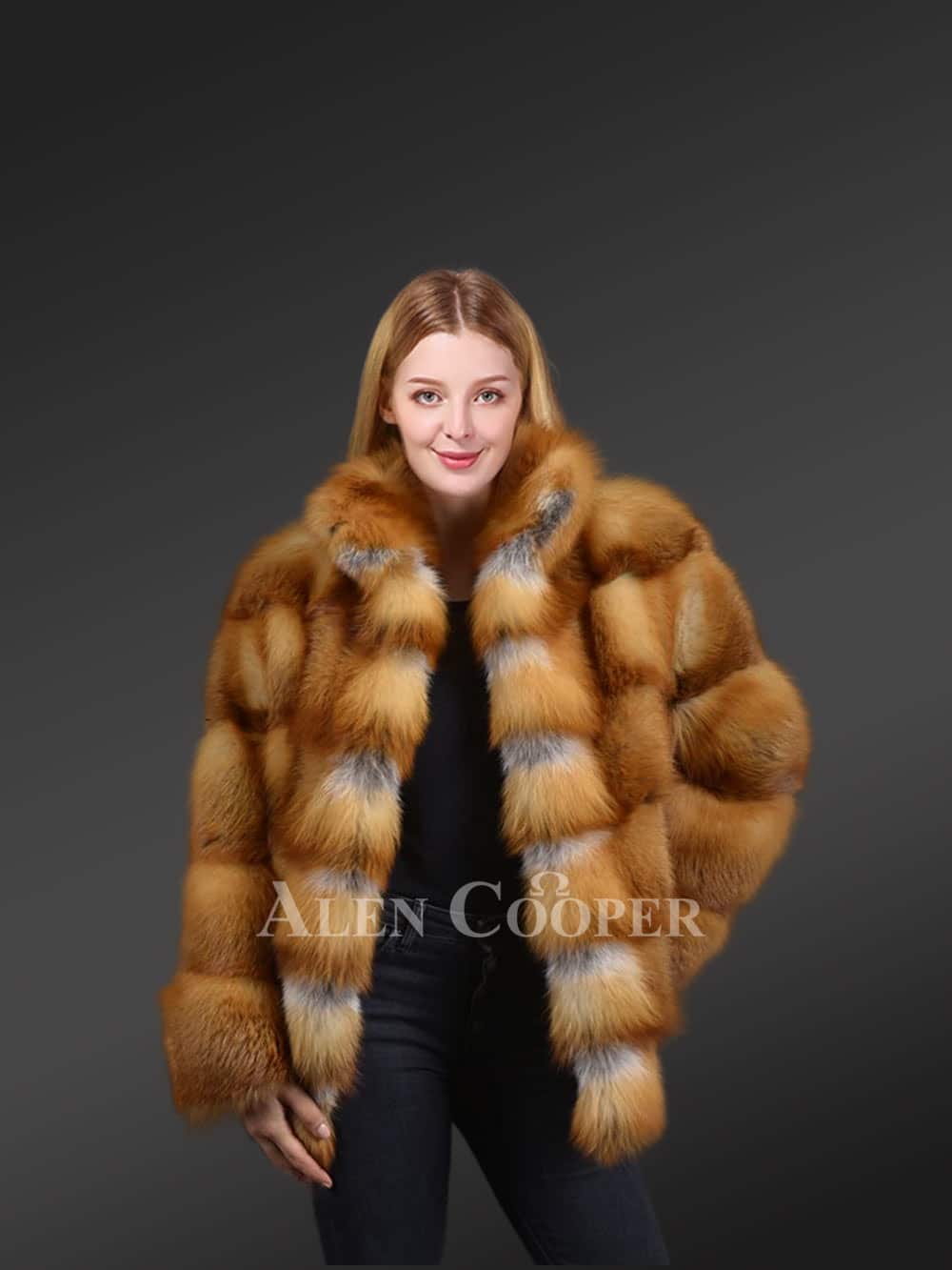 Red Fox Fur Coat in Paragraph style