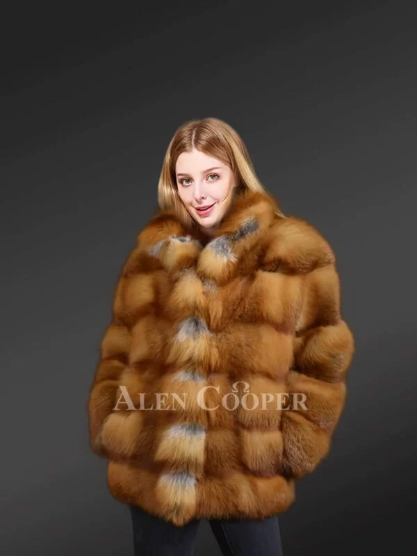 Red Fox Fur Womens Coat Looks Brilliant & Feels Ultra Soft - Image 7