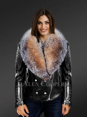 Scandinavian Crystal Fox Detachable Fur Jacket for Women