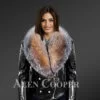 Scandinavian crystal fox detachable fur jacket for women