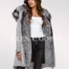 Scintillating Scandinavian Silver Fox Fur Hybrid Grey Parka Convertibles view