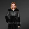 Sheepskin Coat for Women in Black