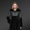 Sheepskin Coat for Women in Black without watermark