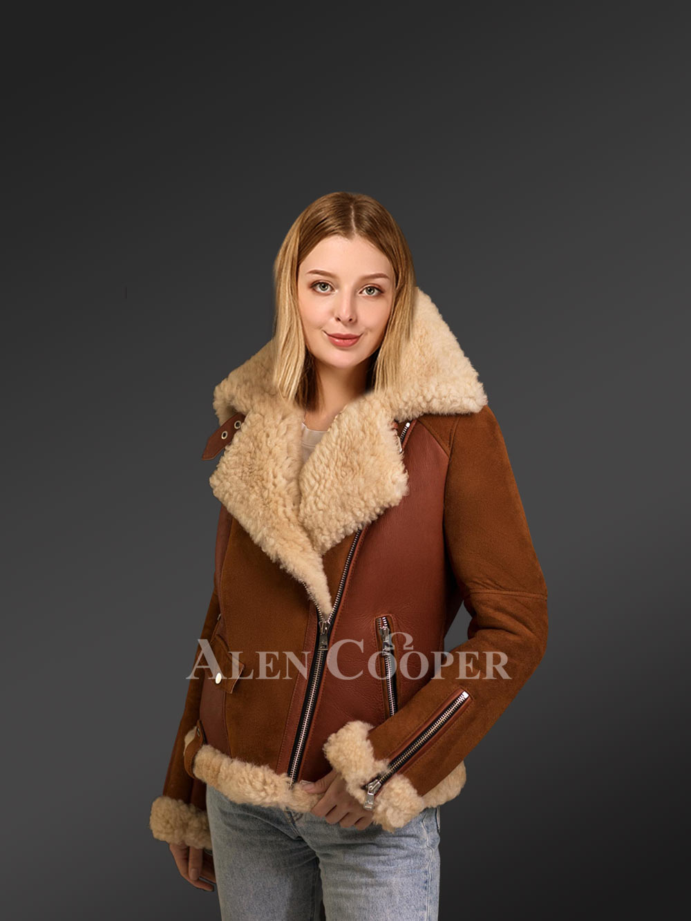Sheepskin Shearling Jacket For Women 