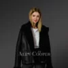 Sheepskin Shearling Jacket With Black Fur Detailing