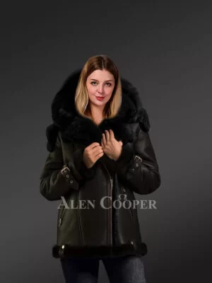 real shearling jacket women