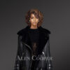 Sheepskin Shearling Jacket with Belt women