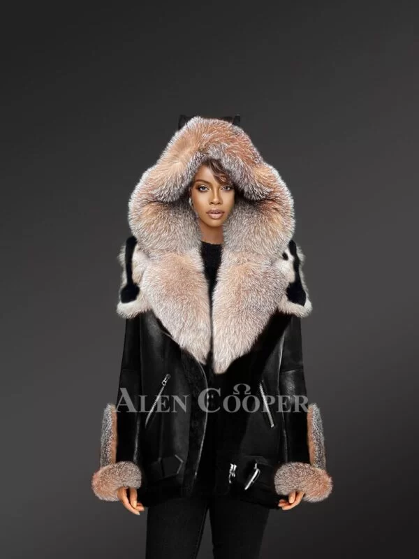 Sheepskin Shearling Jacket Coat for Women - Image 3