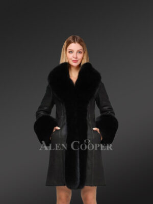 Sheepskin and Polar Fox Fur Coat