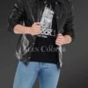 Soft and comfortable black real leather jacket for men