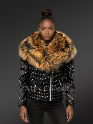 Studded Leather Jacket with Fur – Declare Your Presence in Style