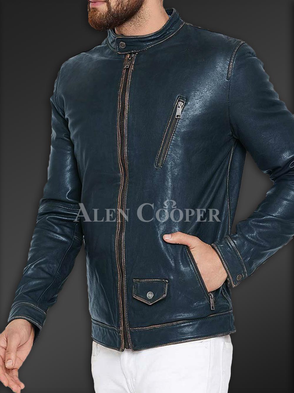 Sturdy Yet Soft Winter Leather Jacket for Men - Image 5