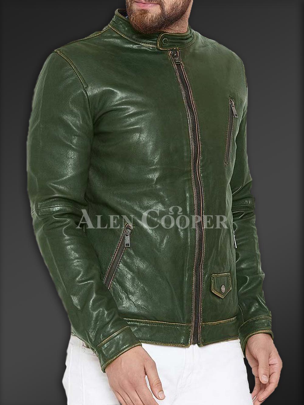 Sturdy Yet Soft Winter Leather Jacket for Men - Image 15