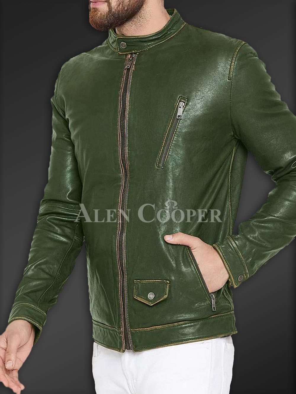 Sturdy Yet Soft Winter Leather Jacket for Men - Image 8