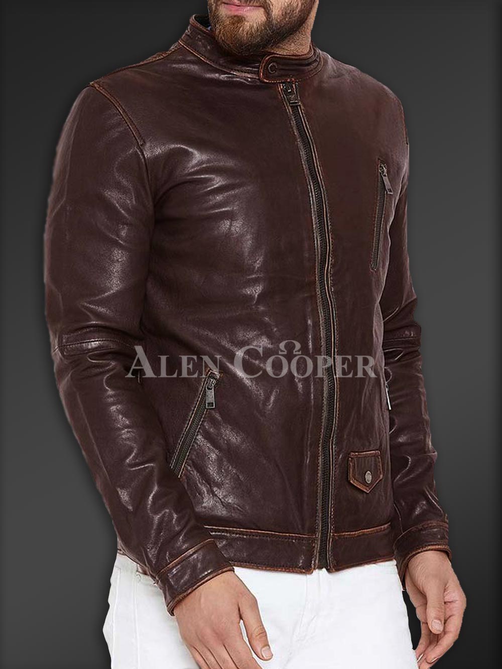 Sturdy Yet Soft Winter Leather Jacket for Men - Image 16