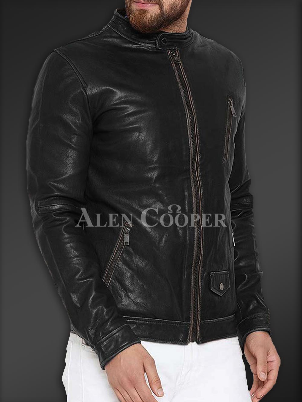Sturdy Yet Soft Winter Leather Jacket for Men - Image 14